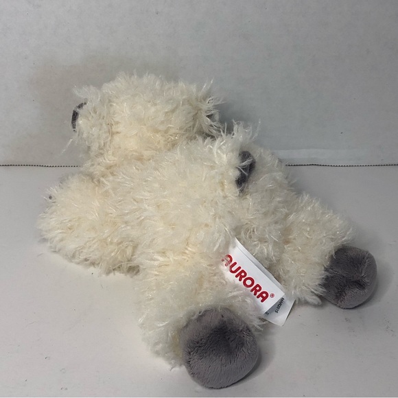Aurora Fuzzy Realistic Floppy Grey and White Lamb Plush - Picture 3 of 4